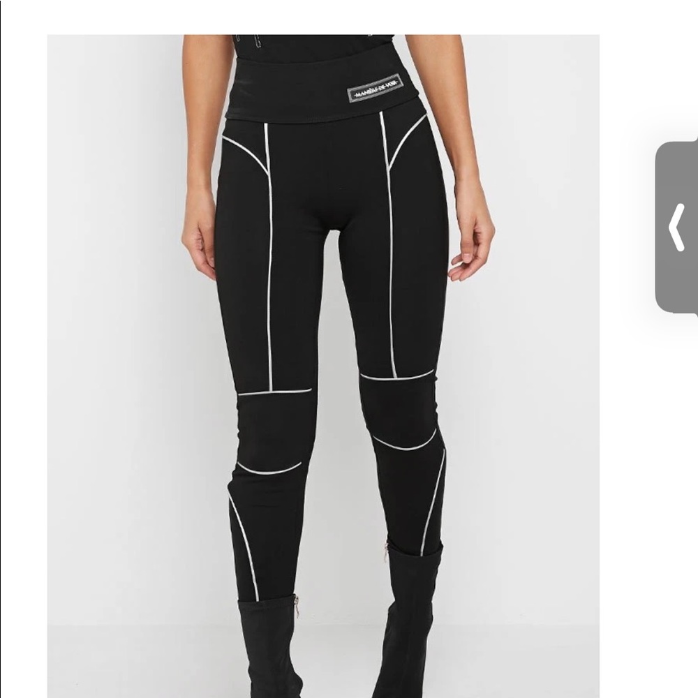 Maniere de Voir REFLECTIVE PIPED LEGGINGS